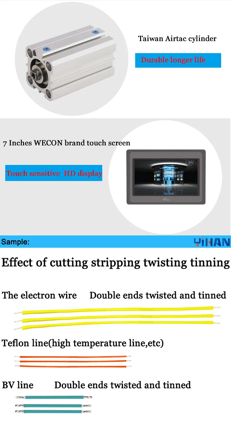 Ersatzteil der Drahtschneideband-Twist-Tauchmaschine, Automatische Kabelabisolier-Verdrillungs-Schneide-Verzinnungs-Fertigungsmaschine, Doppelenden Draht-Cut-Strip-Zwirn-Verzinnungsmaschine 