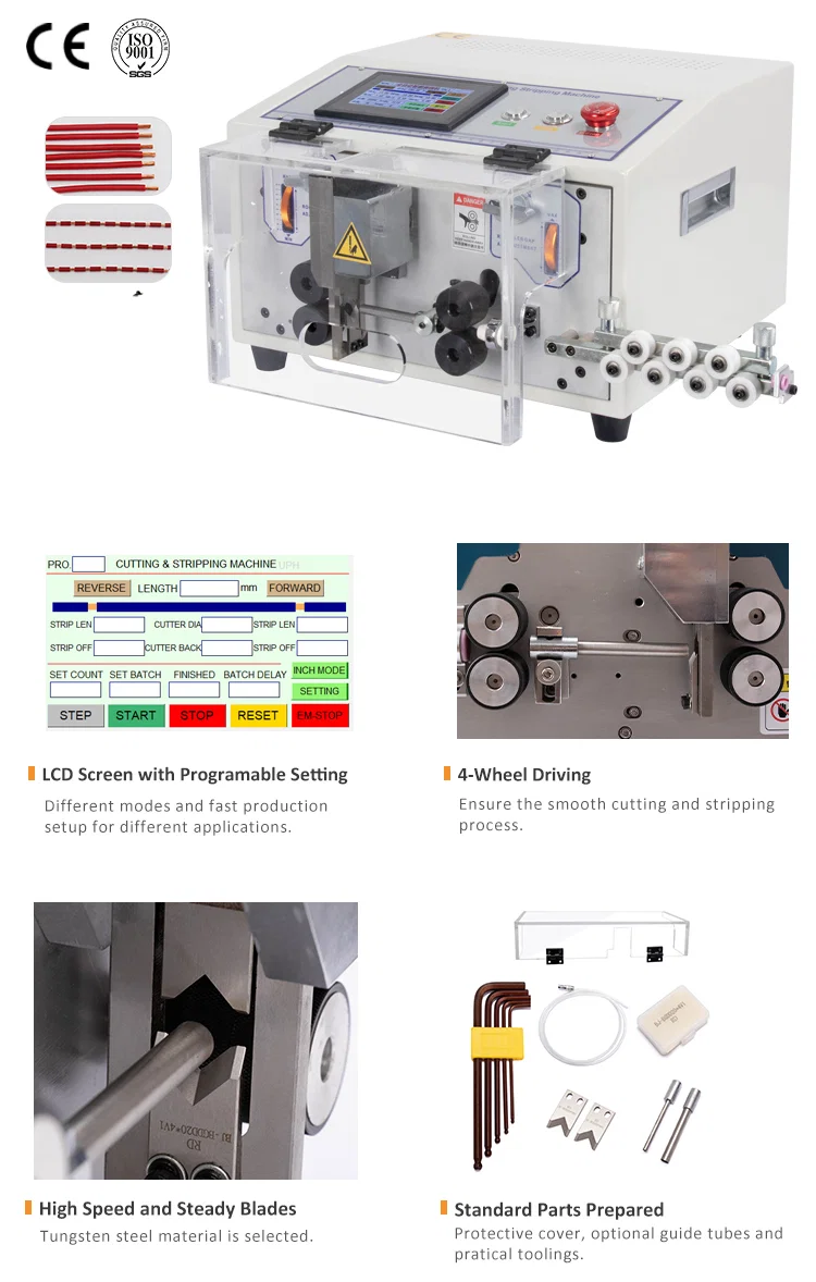 Touchscreen-Steuerung Abisoliermaschine für 0,1-10mm2 WPM-JES AWG7-AWG28 220V 110V Optional, Drahtschneide- und Abisoliermaschine, Automatische Drahtkabelschneide- und Abisoliermaschine, Abisoliermaschine 