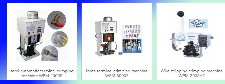 Hochwertige halbautomatische Maschinen für präzises Crimpen von Kabeln und Anschlüssen.
