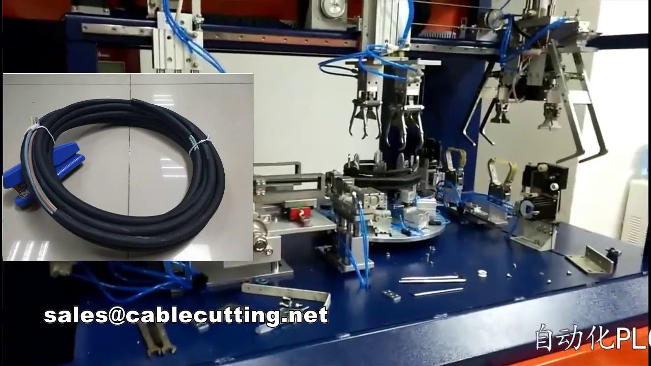 Vollautomatische Kabelverarbeitungsmaschine: Schneiden, Abisolieren, Wickeln & Bündeln