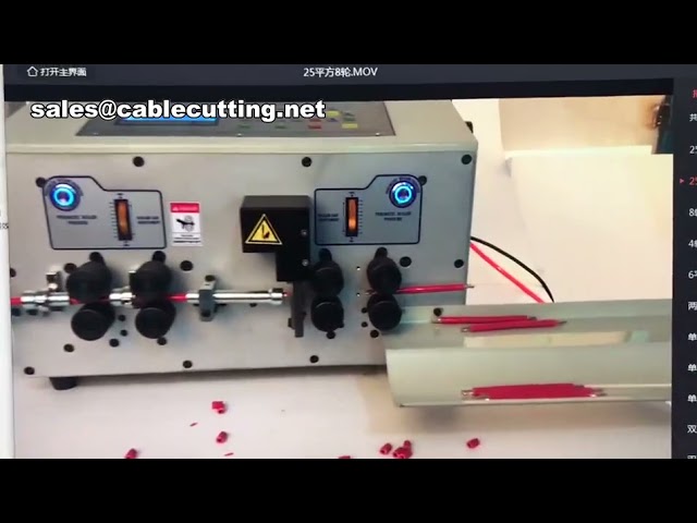 Automatische Doppelkabel-Abisolier- und Schneidemaschine – Kompakte Drahtabisolier-Maschine