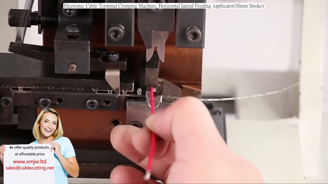 Elektronische Crimpmaschine für Kabelendhülsen – Horizontaler Seitenzuführung, 30 mm Hub